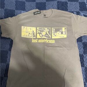 Hot Topic Lost Americana Tee - Gray with Yellow Graphic